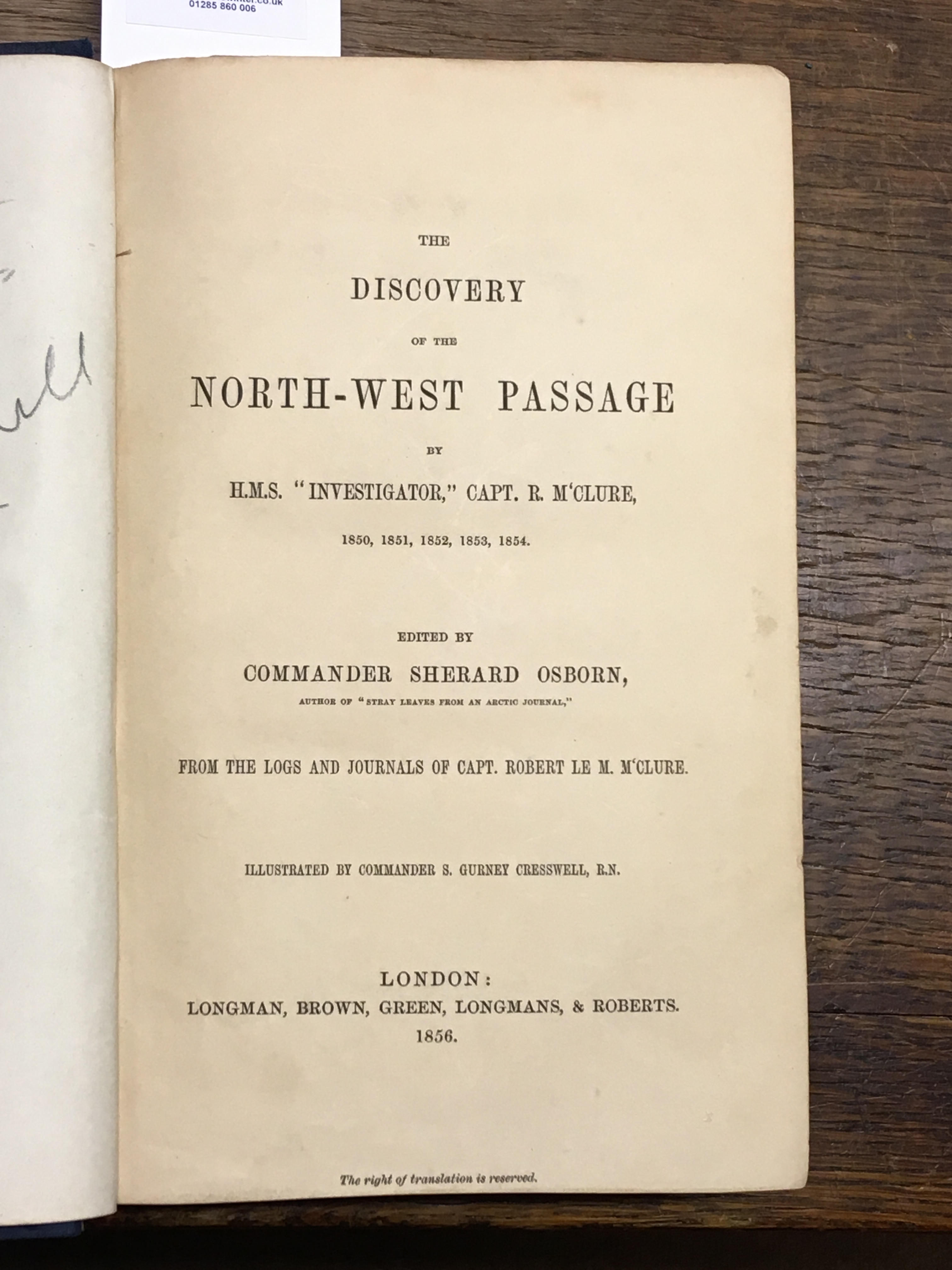 M'Clure (Robert). The Discovery of the North-West Passage, 1856, - Bild 2 aus 2