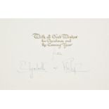 * Elizabeth II (Queen of United Kingdom & Prince Philip). Signed Christmas card, [1948]