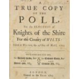 Wiltshire. A True Copy of the Poll, for the Electing of Knights of the Shire, 1705,