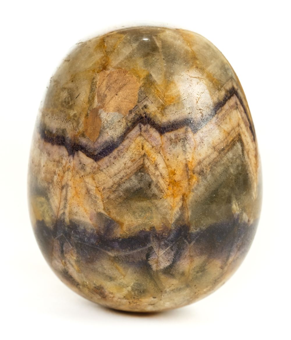 * Blue John. A 19th century Derbyshire Blue John egg