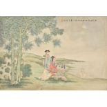 * Japanese School. Pair of Watercolour Landscapes, early to mid-19th century