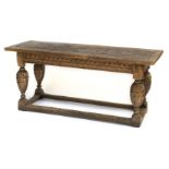 * Table. A good 18th century oak refectory table