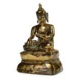 * Buddha. A 19th century Sino-Tibetan brass buddha