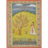 * Mughal School. Princess under a blossoming tree, possibly the Deccan, mid-18th century