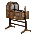 * Crib. A William IV mahogany child's rocking crib