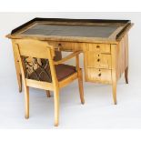 * Desk. A 19th century Biedermeier light mahogany desk