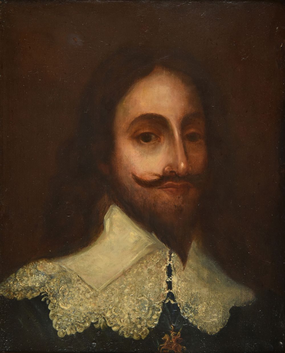 * English School. Head-and-shoulders portrait of King Charles I, late 17th century