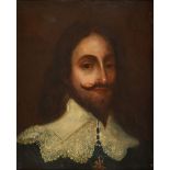 * English School. Head-and-shoulders portrait of King Charles I, late 17th century