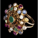 * Ring. A multi gem ring, probably Indian