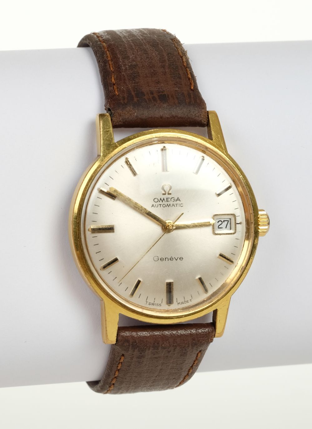 * Omega. A gents Omega automatic gold plated wristwatch - Bild 3 aus 6