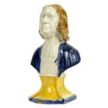 * Pearlware. A 19th century Staffordshire pearlware bust modelled as John Wesley