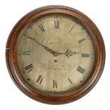 * Clock. An 18th century mahogany case wall clock