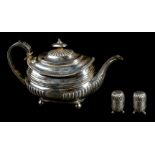 * Teapot. A George III silver teapot, London 1817