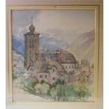 * Dodd (Francis H, 1874-1949), Stockalper Tower, Switzerland, watercolour on paper
