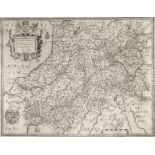Wales. Saxton (Christopher & Webb William), Radnor, Breknock Cardigan et Caermarden..., 1642