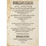Cosin (Richard). An answer to the two first & principall treatises..., 1584
