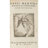 Manuzio (Paolo). Epistolae, et Praefationes quae dicuntur, Venice, 1558