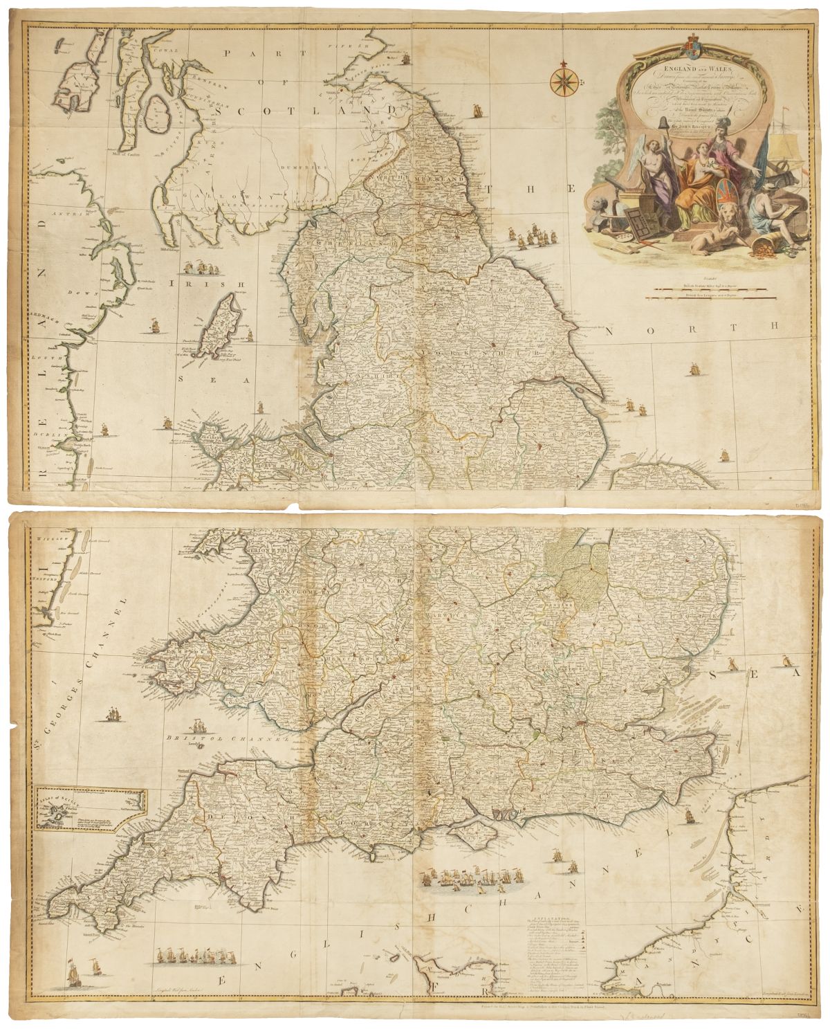 England & Wales. Rocque (John), England & Wales..., published Robert Sayer, circa 1760