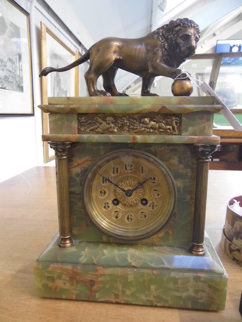 * Clock. A French onyx mantel clock circa 1900