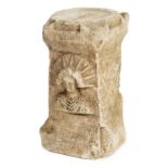 * Roman Altar. A Roman carved stone altar depicting Sol