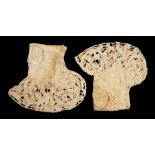 * Children's Clothes. A pair of lace infant's mittens, probably English, 17th century