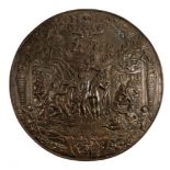 * Plaque. A Renaissance style cast iron plaque by Booth & Brookes