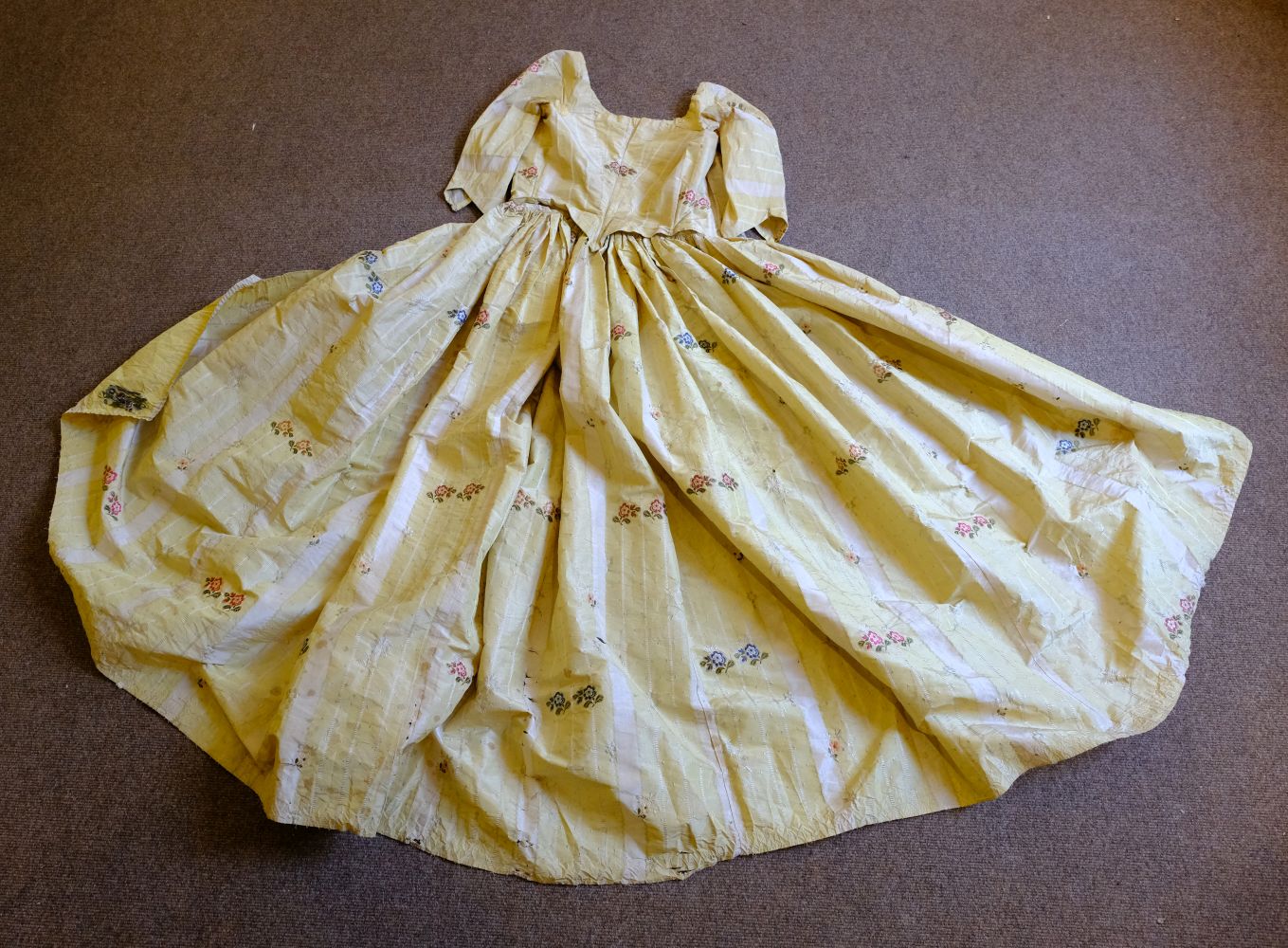 * Dress. A Spitalfields silk brocade open robe, circa 1770s, - Image 6 of 8