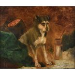 * Naive School. Portrait of seated terrier, circa 1850-70