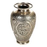 * Vase. A 19th century Indian white metal vase
