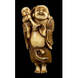 * Netsuke. A fine Japanese Meiji period ivory netsuke