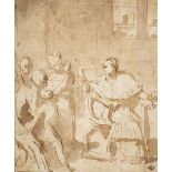 * Attributed to Taddeo Zuccaro (1529-1566). Interior Scene