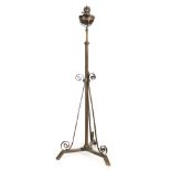 * Standard lamp. A Victorian brass telescopic standard lamp