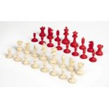 * Chess set. An Edwardian ivory chess set