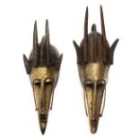 * Tribal Masks. A pair of Bamana tribe masks