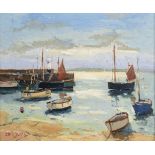ARR * Ward (Eric, 1945-). Boats in St Ives harbour, oil on board