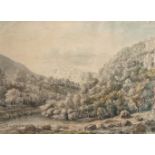* English School. Picturesque view of High Tor, Matlock, Derbyshire, late 18th century