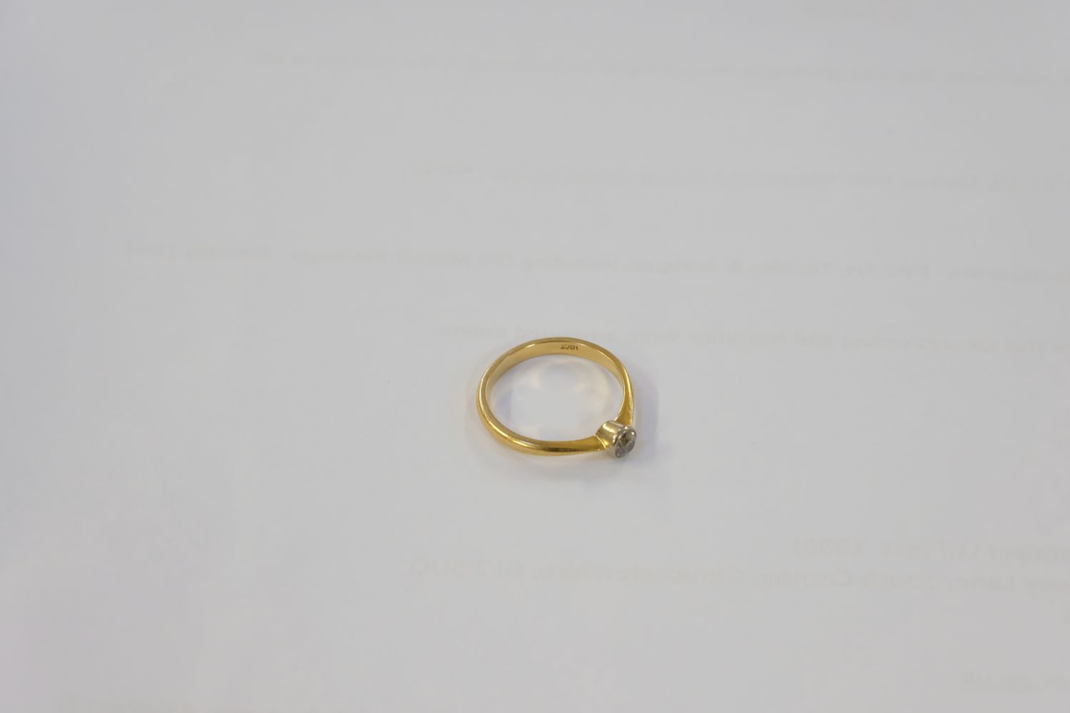 * Ring. An 18ct gold diamond solitaire ring - Image 2 of 5