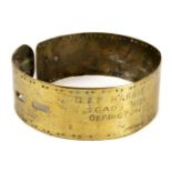 * Dog collar. A Victorian brass dog collar