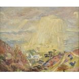* Winnicott (Alice Buxton, 1891-1973). Landscape with sun braking through the clouds