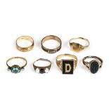 * Rings. Mixed collection of rings including George III mourning ring