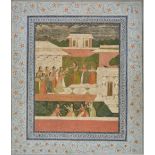 * Mughal School. Court scene with Princess and attendants giving gifts to assembled females