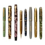 * Fountain pens. A collection of vintage fountain pens