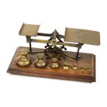 * Postal scales. A good set of Victorian brass postal scales