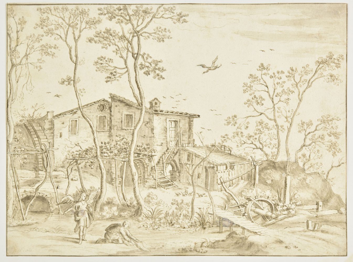 * Flemish School, Rustic landscape with Tobias and the Angel, 17th century