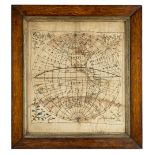 * Embroidered map. The Americas, circa 1810