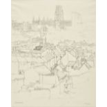 * Richards (Frederick Charles, 1887-1932). Durham, pencil on wove sketchbook paper