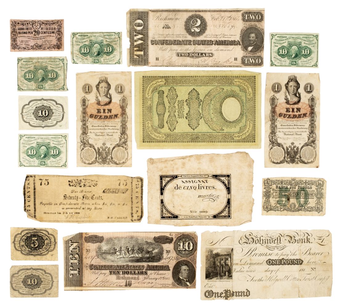 * Banknotes. 19th century American banknotes