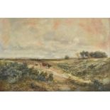 * Cox (David II, 1809-1885). Farmer herding cows in landscape, 1856