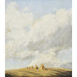 * Thomas (Felix, 1815-1875). Cloudy landscape with haystacks