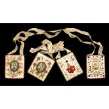 * Scapulars. Two embroidered devotional scapulars, Continental, late 18th century